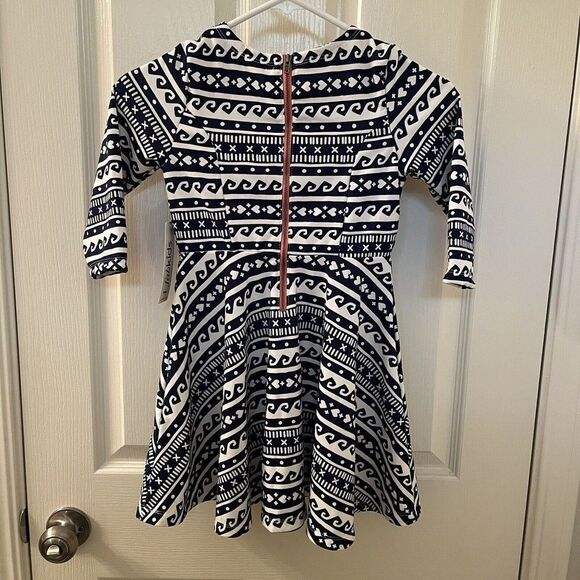 Fabkids Blue and White Nordic Print Skater Dress Girls Size Medium 8 NWT - Picture 7 of 10